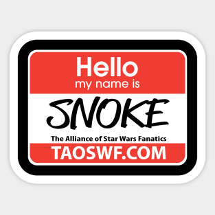 Hello my name is SNOKE 2 Sticker